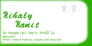 mihaly manit business card